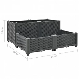 Acquista Fioriera Rialzata 80x80x38 cm in Polipropilene con riferimento GHV-310409 della ditta GARDENHOME