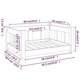 Acquista Cuccia per Cani Bianca 65,5x50,5x28 cm Legno Massello di Pino con riferimento GHV-820188 della ditta GARDENHOME