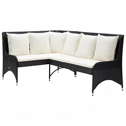 Acquista Divani Angolari da Giardino 2 pz in Polyrattan Nero con riferimento GHV-310224 della ditta GARDENHOME