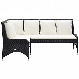 Acquista Divani Angolari da Giardino 2 pz in Polyrattan Nero con riferimento GHV-310224 della ditta GARDENHOME