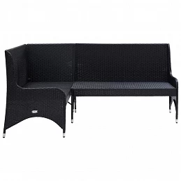 Acquista Divani Angolari da Giardino 2 pz in Polyrattan Nero con riferimento GHV-310224 della ditta GARDENHOME