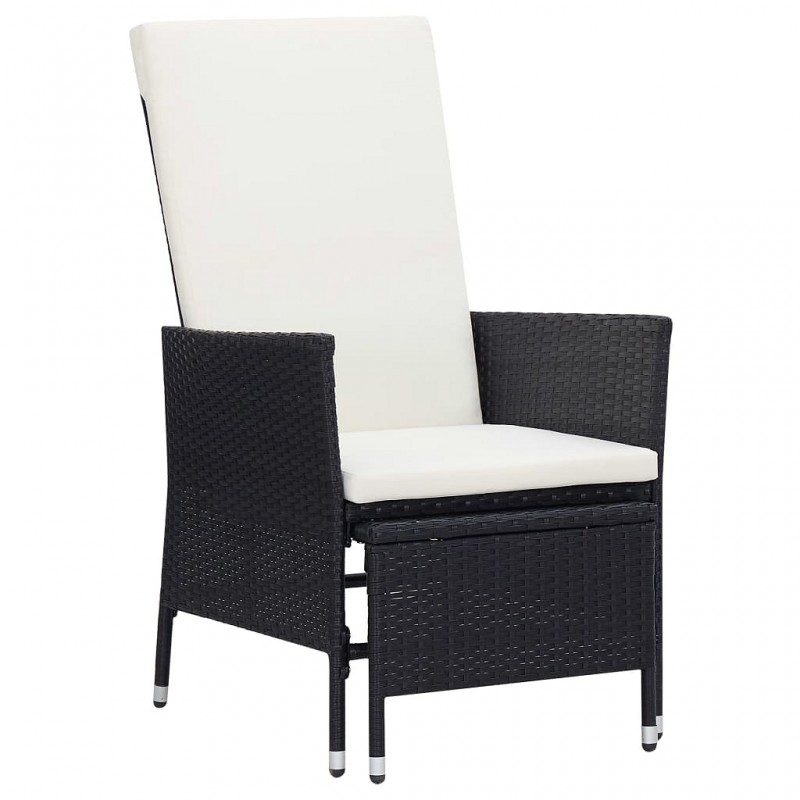 Acquista Sedia da Giardino Reclinabile con Cuscino in Polyrattan Nero con riferimento GHV-310228 della ditta GARDENHOME