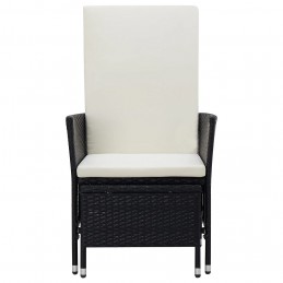 Acquista Sedia da Giardino Reclinabile con Cuscino in Polyrattan Nero con riferimento GHV-310228 della ditta GARDENHOME