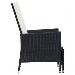 Acquista Sedia da Giardino Reclinabile con Cuscino in Polyrattan Nero con riferimento GHV-310228 della ditta GARDENHOME