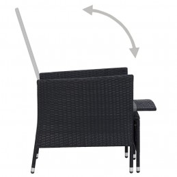 Acquista Sedia da Giardino Reclinabile con Cuscino in Polyrattan Nero con riferimento GHV-310228 della ditta GARDENHOME