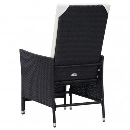 Acquista Sedia da Giardino Reclinabile con Cuscino in Polyrattan Nero con riferimento GHV-310228 della ditta GARDENHOME