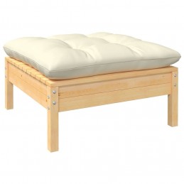 Acquista Sgabello da Giardino con Cuscino Crema in Massello di Pino con riferimento GHV-806640 della ditta GARDENHOME