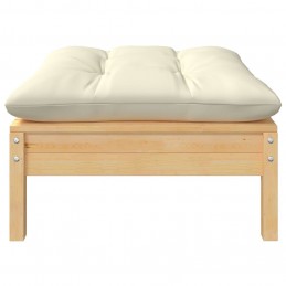 Acquista Sgabello da Giardino con Cuscino Crema in Massello di Pino con riferimento GHV-806640 della ditta GARDENHOME
