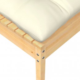 Acquista Sgabello da Giardino con Cuscino Crema in Massello di Pino con riferimento GHV-806640 della ditta GARDENHOME