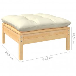 Acquista Sgabello da Giardino con Cuscino Crema in Massello di Pino con riferimento GHV-806640 della ditta GARDENHOME