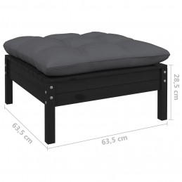 Acquista Sgabello da Giardino Cuscino Antracite in Massello di Pino Nero con riferimento GHV-806644 della ditta GARDENHOME