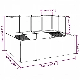 Acquista Gabbia per Piccoli Animali Nera 143x107x93 cm in PP e Acciaio con riferimento GHV-340569 della ditta GARDENHOME