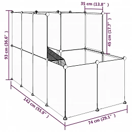 Acquista Gabbia per Piccoli Animali Nera 142x74x93 cm in PP e Acciaio con riferimento GHV-340573 della ditta GARDENHOME