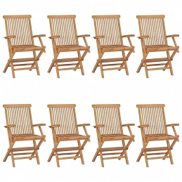 Acquista Sedie da Giardino con Cuscini Antracite 8 pz in Massello di Teak con riferimento GHV-3072904 della ditta GARDENHOME
