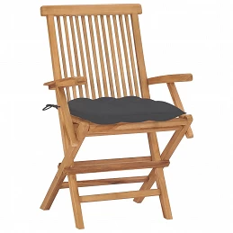 Acquista Sedie da Giardino con Cuscini Antracite 8 pz in Massello di Teak con riferimento GHV-3072904 della ditta GARDENHOME