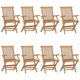 Acquista Sedie da Giardino con Cuscini Grigi 8 pz in Massello di Teak con riferimento GHV-3072905 della ditta GARDENHOME