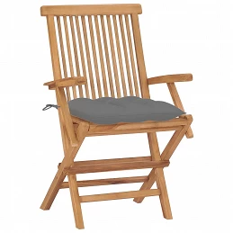 Acquista Sedie da Giardino con Cuscini Grigi 8 pz in Massello di Teak con riferimento GHV-3072905 della ditta GARDENHOME