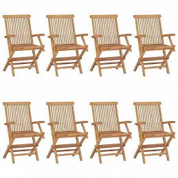 Acquista Sedie da Giardino e Cuscini Bianco Crema 8 pz Massello di Teak con riferimento GHV-3072906 della ditta GARDENHOME