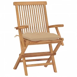 Acquista Sedie da Giardino con Cuscini Beige 8 pz in Massello di Teak con riferimento GHV-3072907 della ditta GARDENHOME