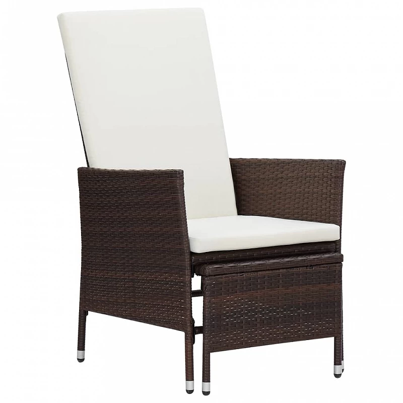 Acquista Sedia da Giardino Reclinabile con Cuscino in Polyrattan Marrone con riferimento GHV-310229 della ditta GARDENHOME