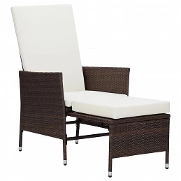 Acquista Sedia da Giardino Reclinabile con Cuscino in Polyrattan Marrone con riferimento GHV-310229 della ditta GARDENHOME