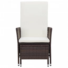 Acquista Sedia da Giardino Reclinabile con Cuscino in Polyrattan Marrone con riferimento GHV-310229 della ditta GARDENHOME