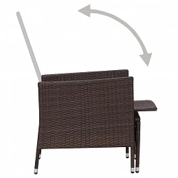 Acquista Sedia da Giardino Reclinabile con Cuscino in Polyrattan Marrone con riferimento GHV-310229 della ditta GARDENHOME