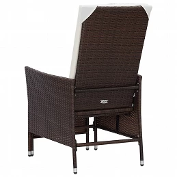 Acquista Sedia da Giardino Reclinabile con Cuscino in Polyrattan Marrone con riferimento GHV-310229 della ditta GARDENHOME