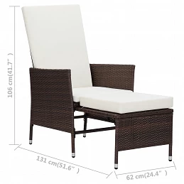 Acquista Sedia da Giardino Reclinabile con Cuscino in Polyrattan Marrone con riferimento GHV-310229 della ditta GARDENHOME