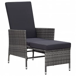 Acquista Sedia da Giardino Reclinabile con Cuscino in Polyrattan Grigio con riferimento GHV-310230 della ditta GARDENHOME