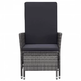 Acquista Sedia da Giardino Reclinabile con Cuscino in Polyrattan Grigio con riferimento GHV-310230 della ditta GARDENHOME