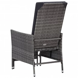 Acquista Sedia da Giardino Reclinabile con Cuscino in Polyrattan Grigio con riferimento GHV-310230 della ditta GARDENHOME