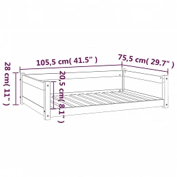 Acquista Cuccia per Cani Bianca 105,5x75,5x28 cm Legno Massello di Pino con riferimento GHV-821463 della ditta GARDENHOME