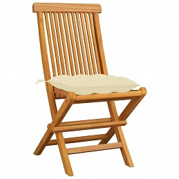Acquista Sedie da Giardino e Cuscini Bianco Crema 8 pz Massello di Teak con riferimento GHV-3072934 della ditta GARDENHOME