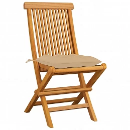 Acquista Sedie da Giardino con Cuscini Beige 8 pz in Massello di Teak con riferimento GHV-3072935 della ditta GARDENHOME