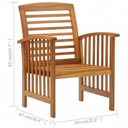Acquista Sedie da Giardino 2 pz in Legno Massello d'Acacia con riferimento GHV-310256 della ditta GARDENHOME