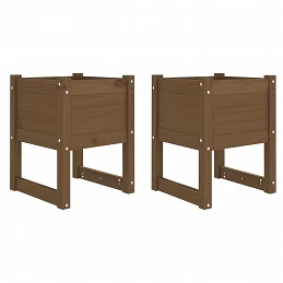 Acquista Fioriere 2 pz Miele 40x40x52,5 cm in Legno Massello di Pino con riferimento GHV-822114 della ditta GARDENHOME