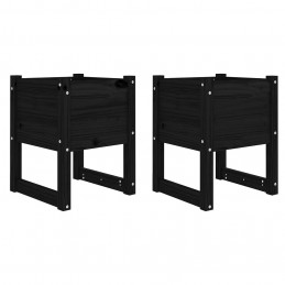 Acquista Fioriere 2 pz Nero 40x40x52,5 cm in Legno Massello di Pino con riferimento GHV-822116 della ditta GARDENHOME