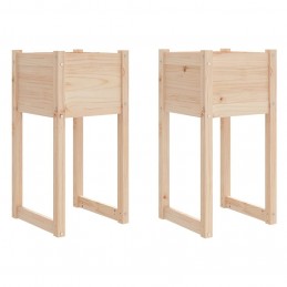 Acquista Fioriere 2 pz Bianche 40x40x81 cm in Legno Massello di Pino con riferimento GHV-822123 della ditta GARDENHOME
