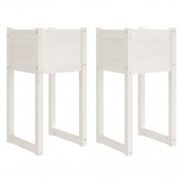 Acquista Fioriere 2 pz Bianche 40x40x81 cm in Legno Massello di Pino con riferimento GHV-822125 della ditta GARDENHOME