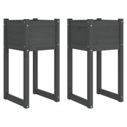 Acquista Fioriere 2 pz Grigio 40x40x81 cm in Legno Massello di Pino con riferimento GHV-822127 della ditta GARDENHOME