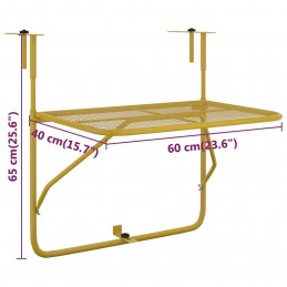 Acquista Tavolo da Balcone Oro 60x40 cm in Acciaio con riferimento GHV-340917 della ditta GARDENHOME