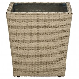 Acquista Tavolino Beige 41,5x41,5x44 cm in Polyrattan e Vetro Temperato con riferimento GHV-310557 della ditta GARDENHOME