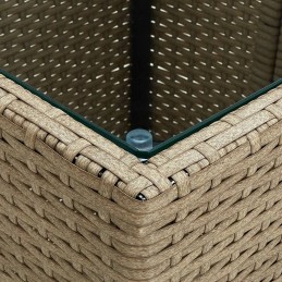 Acquista Tavolino Beige 41,5x41,5x44 cm in Polyrattan e Vetro Temperato con riferimento GHV-310557 della ditta GARDENHOME