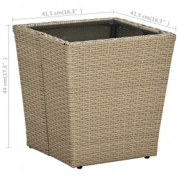 Acquista Tavolino Beige 41,5x41,5x44 cm in Polyrattan e Vetro Temperato con riferimento GHV-310557 della ditta GARDENHOME