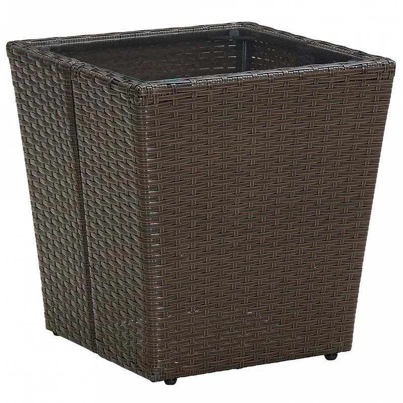 Acquista Tavolino Marrone 41,5x41,5x44cm in Polyrattan e Vetro Temperato con riferimento GHV-310558 della ditta GARDENHOME