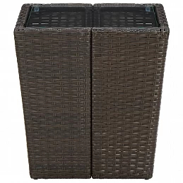 Acquista Tavolino Marrone 41,5x41,5x44cm in Polyrattan e Vetro Temperato con riferimento GHV-310558 della ditta GARDENHOME