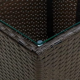 Acquista Tavolino Marrone 41,5x41,5x44cm in Polyrattan e Vetro Temperato con riferimento GHV-310558 della ditta GARDENHOME