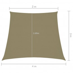 Acquista Parasole a Vela in Tela Oxford a Trapezio 2/4x3 m Beige con riferimento GHV-135186 della ditta GARDENHOME