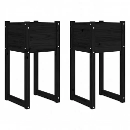 Acquista Fioriere 2 pz Nero 40x40x81 cm in Legno Massello di Pino con riferimento GHV-822131 della ditta GARDENHOME